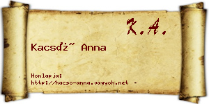 Kacsó Anna névjegykártya