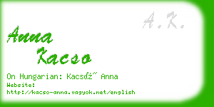 anna kacso business card